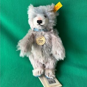 New Vintage Steiff Bear Classic "Teddy Baby" 1929 Replica 9" Gray Mohair  006425